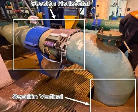 QEQI® unit installed on a seawater intake pipe, desalination plant biofouling case study, Chile