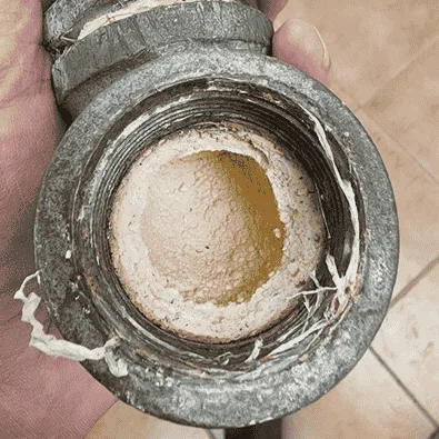 limescale on pipe