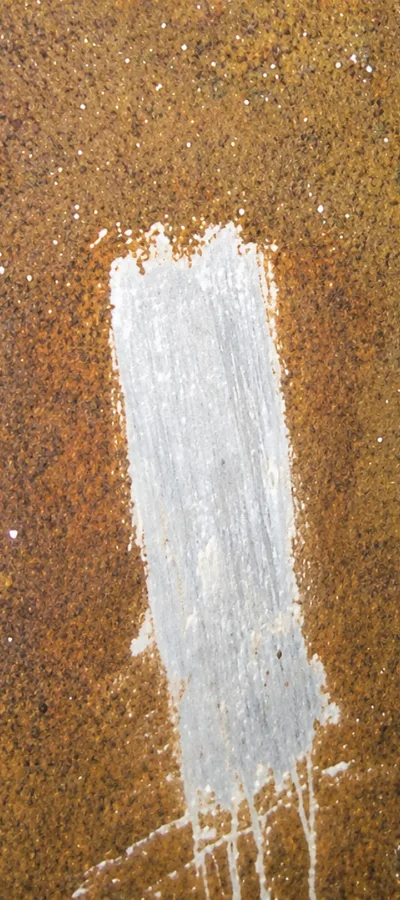 Struvite scale buildup and corrosion on the inside of an industrial pipe