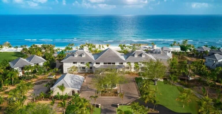 Aerial view of Half Moon high-end resort on the beach in Jamaica, QEQI® hot water heater scale case study