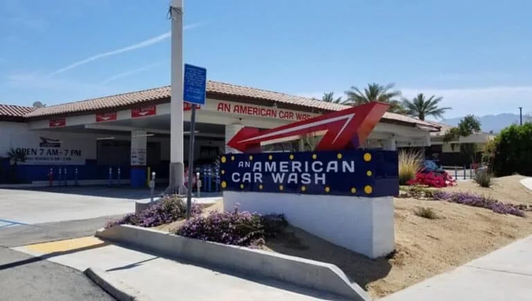 American Car Wash entrance sign at Palm Springs
