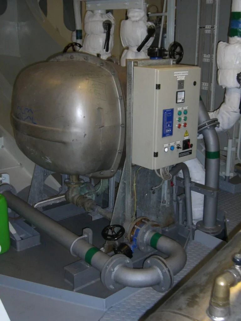 Fresh water generator aboard a car carrier