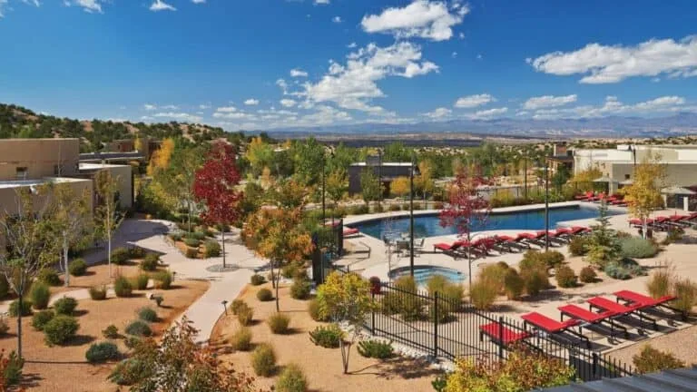 High-end resort pool and grounds in Santa Fe, USA, QEQI® water softener alternative case study